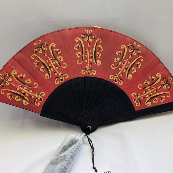 SS20 Moschino Couture Jeremy Scott Fan Leather Clutch Bag w/silky tassel - Picture 6 of 16